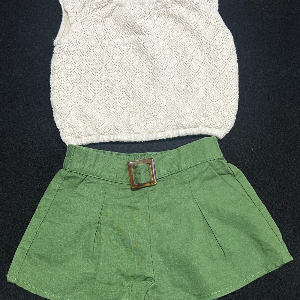 Janie and Jack High Waist Green Shorts